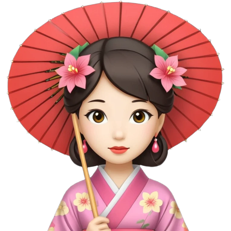 Japanese Princess  with paper umbrella emoji