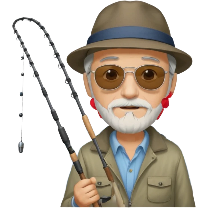 Открытка С Днем рождения дедушке с бородкой. ему 72 года. без текста. тема авто и рыбалка. emoji