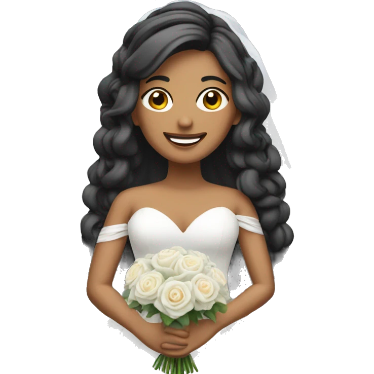 Bride cascading bouquet  emoji