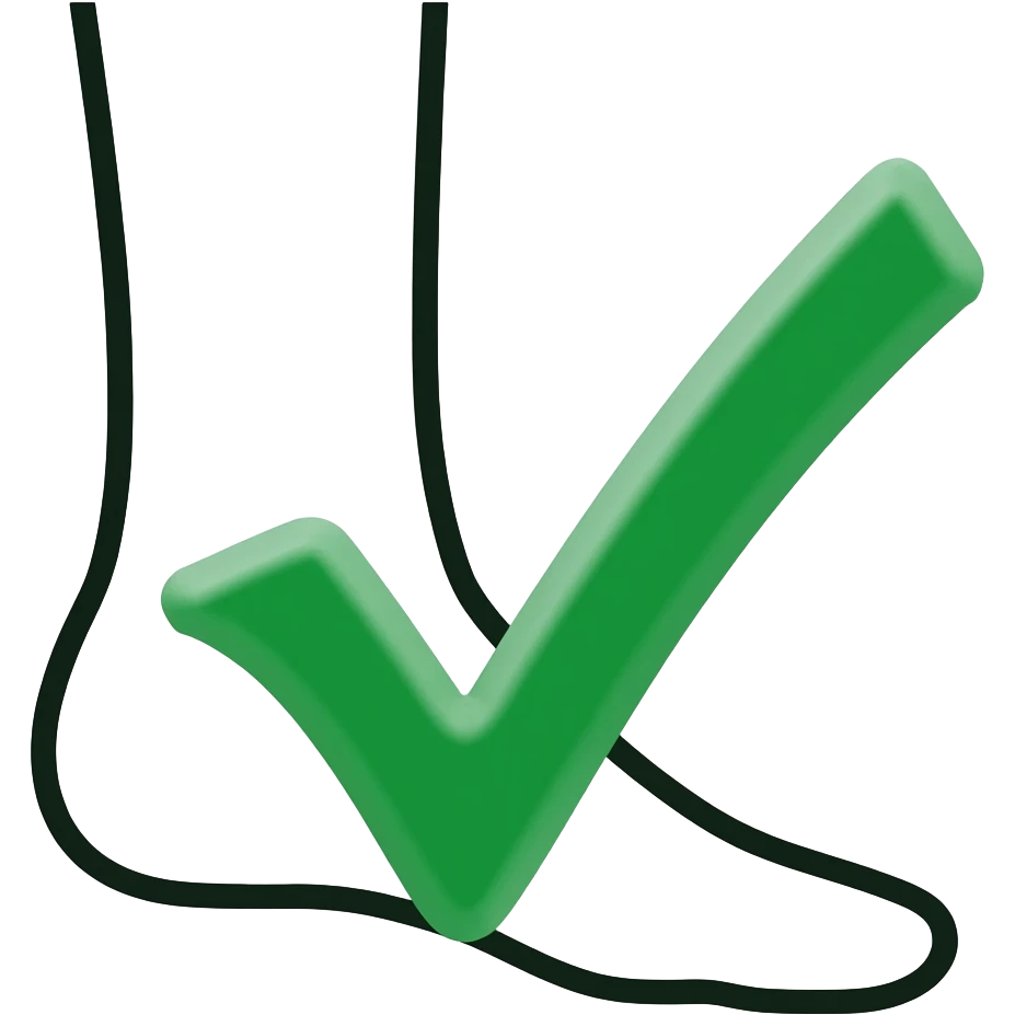 simple  ankle outline with green check mark emoji