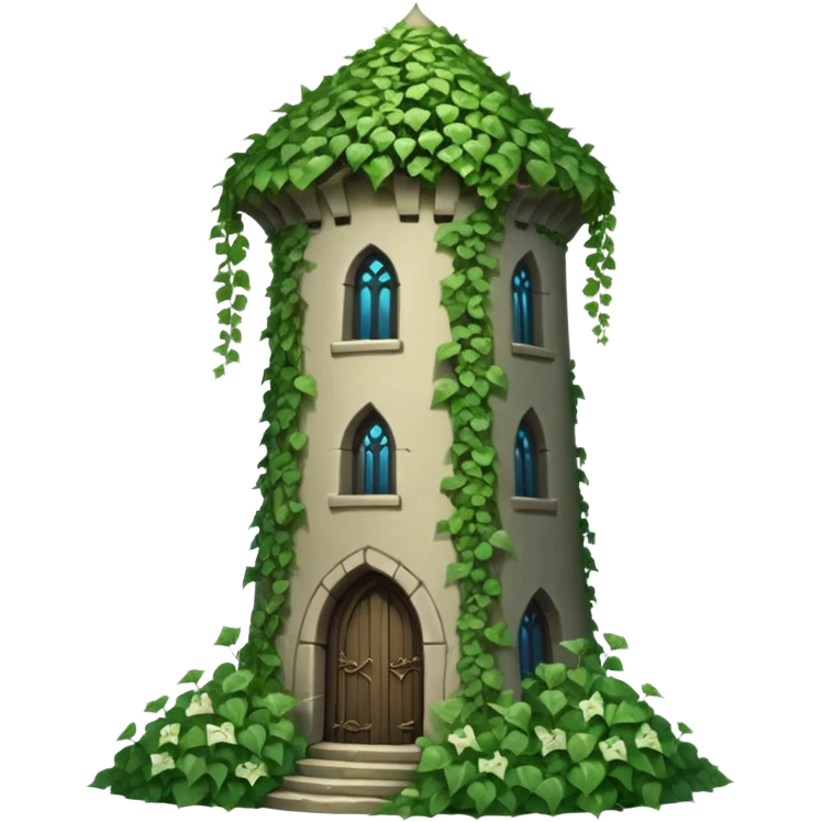 Moon, Elven tower, bindweed, ivy emoji