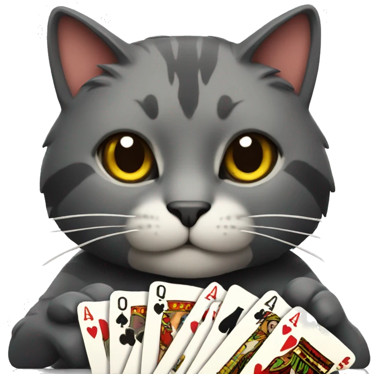 Cat playing poker emoji