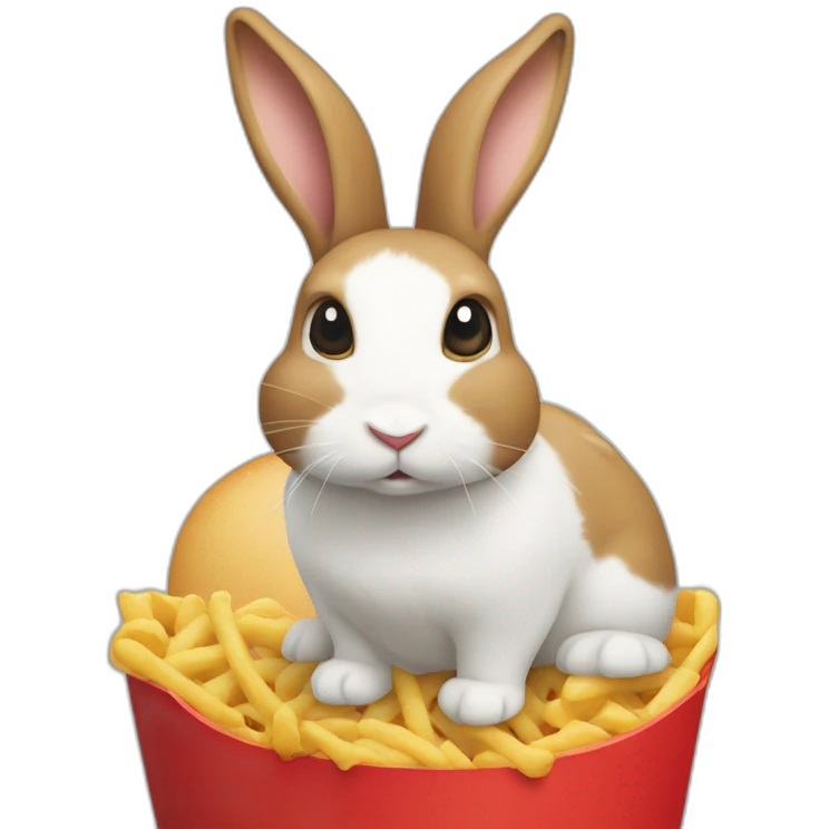 Lapin qui mange Macdonald emoji