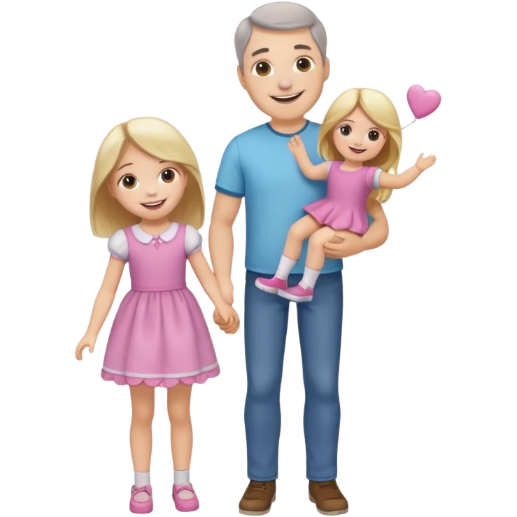 father and daughter playing dolls full body emoji