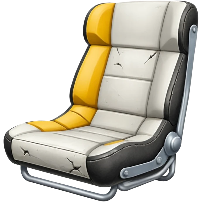 Generate an Airbnb category syle icon of a broken football seat, it should be a white icon and simplified emoji
