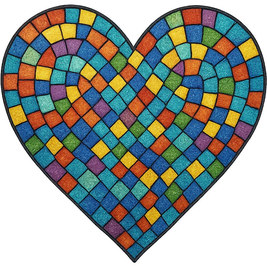 heart with a mosaic tile pattern emoji
