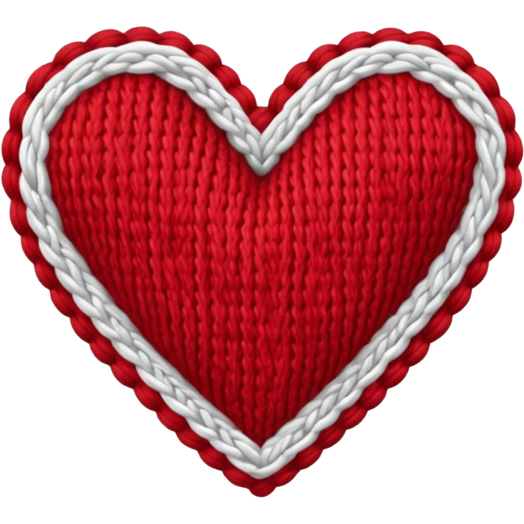 Vintage Patterned, Knitted heart  emoji