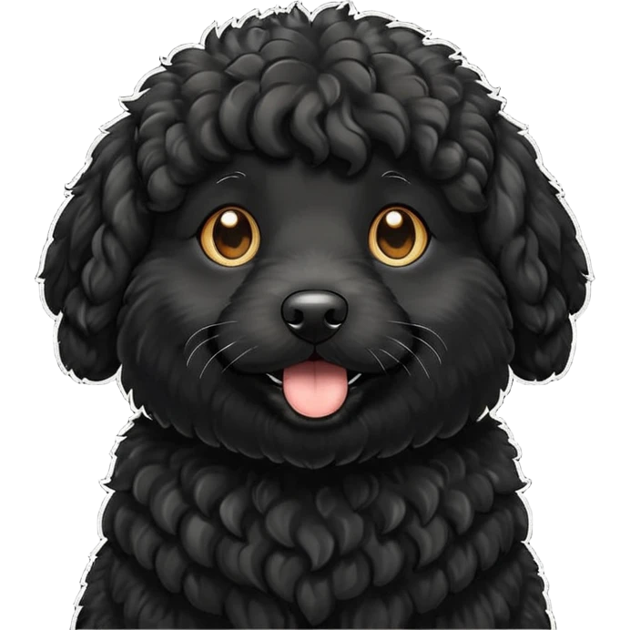 all black double doodle dog no background emoji emoji