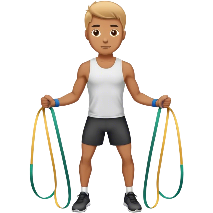 man standing on resistance band emoji