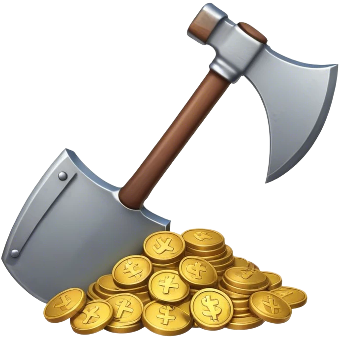mine Axe with Coins emoji