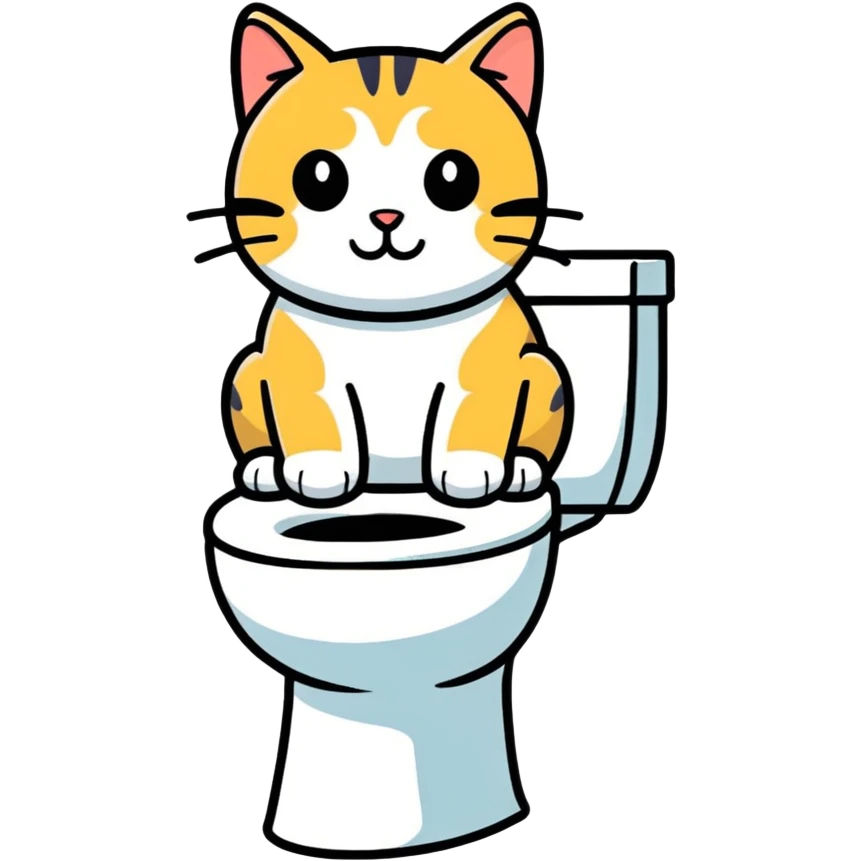 Cat on the toilet emoji