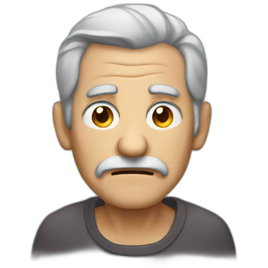 old man, evil eyes, gray hair emoji
