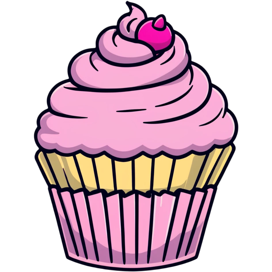 cupcake with pink icing emoji