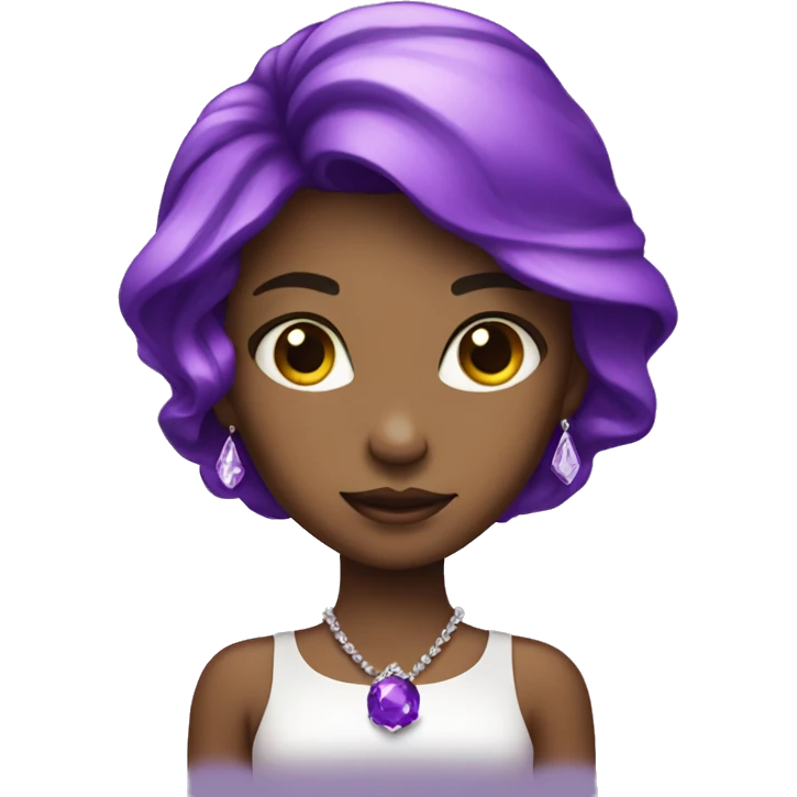 jewel girl with purple gem hair emoji