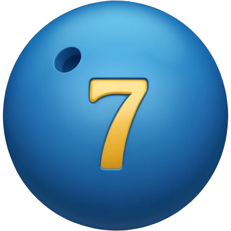 pull ball with the number 7th blue emoji