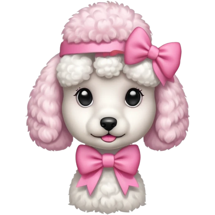 poodle with pink bow emoji