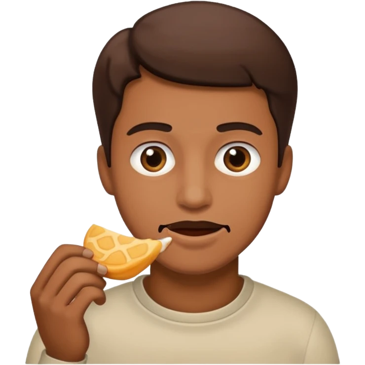 Male eating strimle emoji
