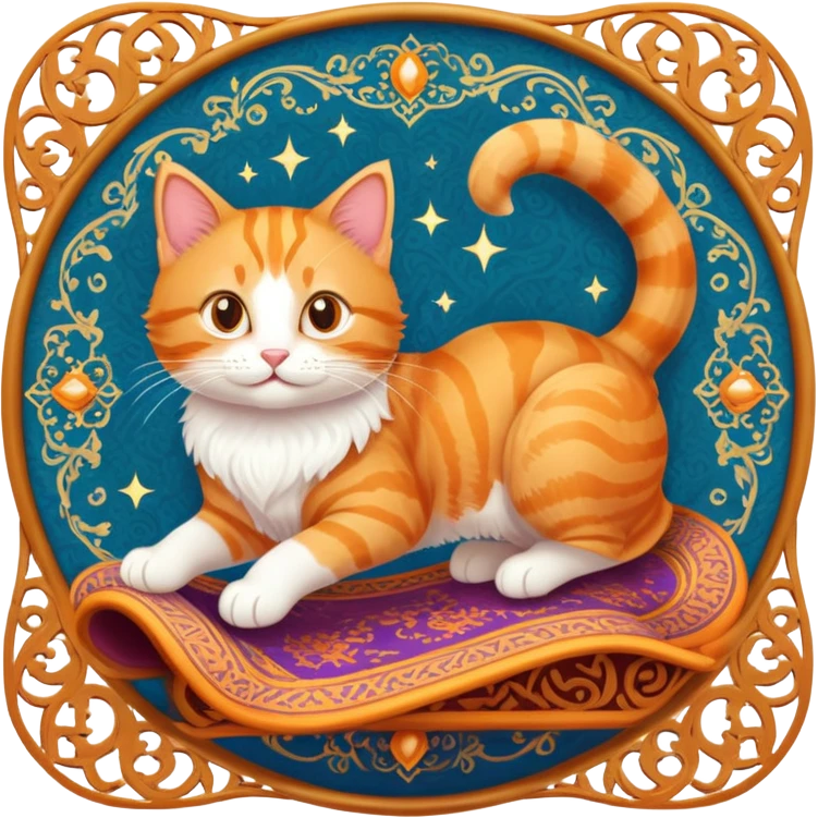 cat riding a magic carpet emoji