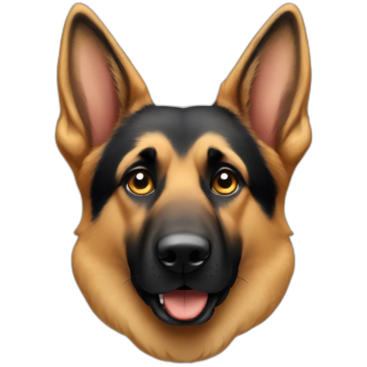 German shepherd with right ear folded emoji