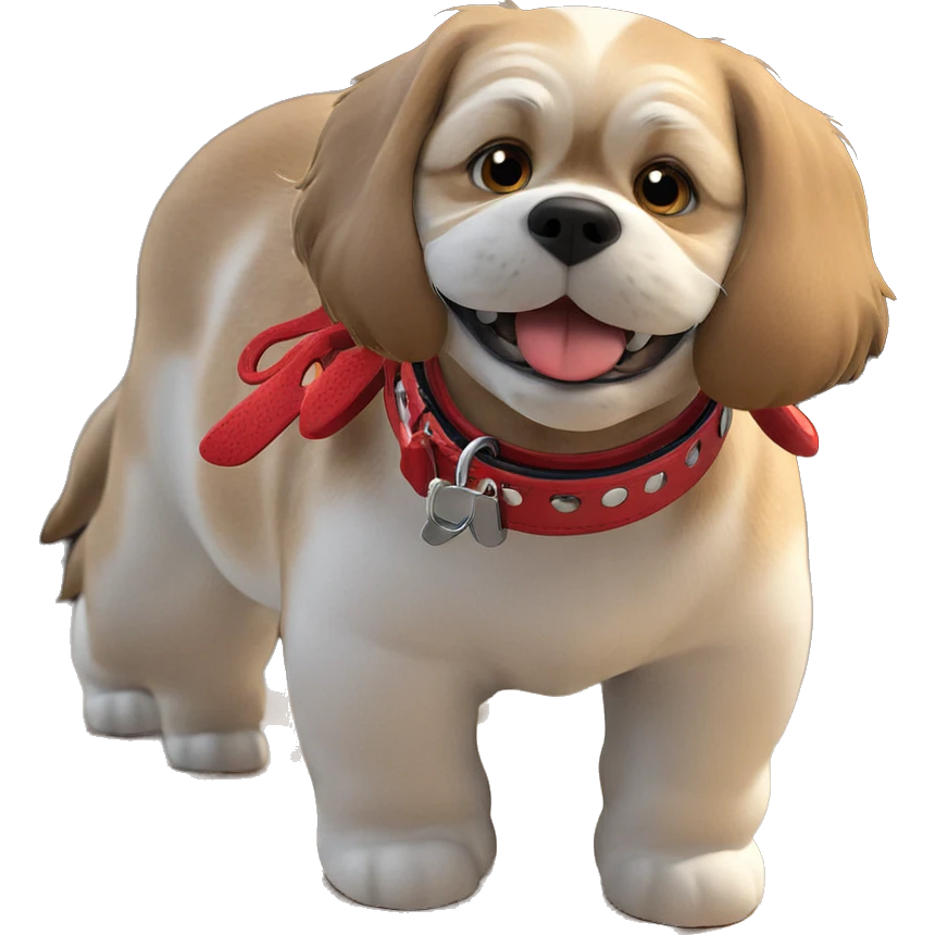 dog with red collar indoors emoji