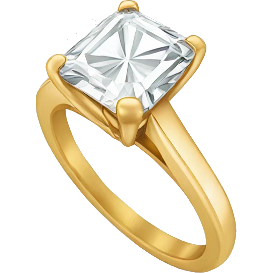Radiant cut gold engagement ring  emoji