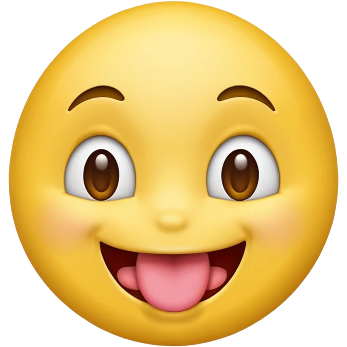 Emoji with its tounge out smiling whilst looking up emoji