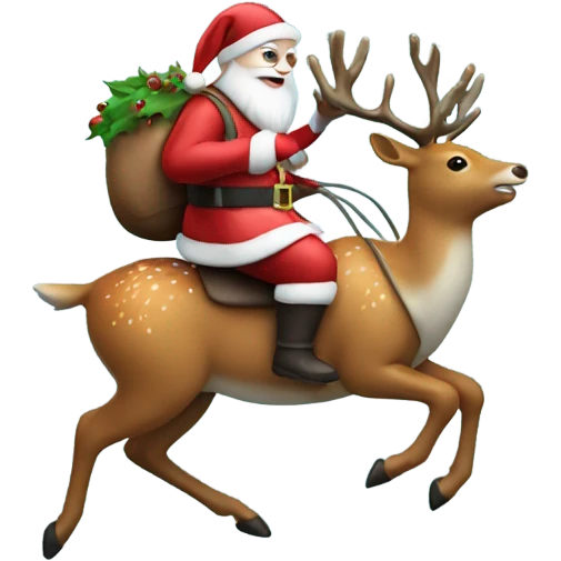 Santa riding a rain deer  emoji