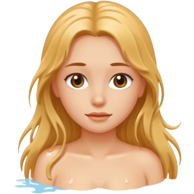 A girl who lost his bikini and now naked  emoji