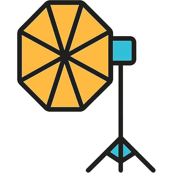 softbox, color outline icon style, clean lines, no text emoji