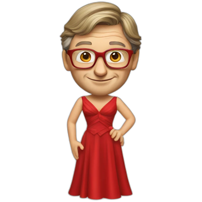 bill gates in red evening dress emoji