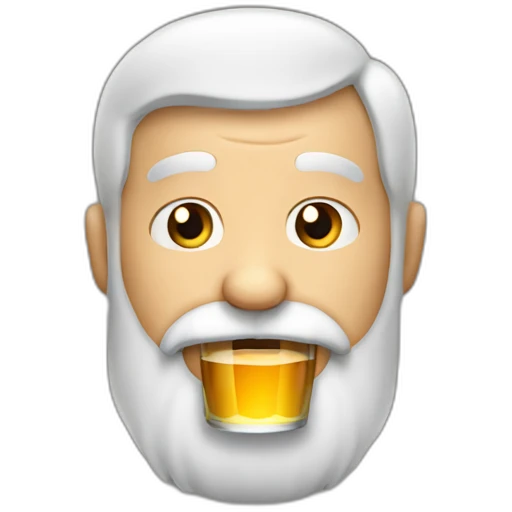 Old guy with a beard holding beer emoji