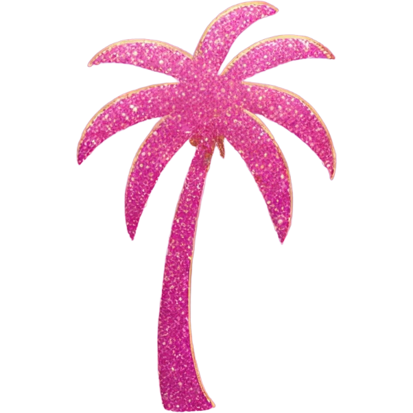 Pink palm tree with glitter  emoji