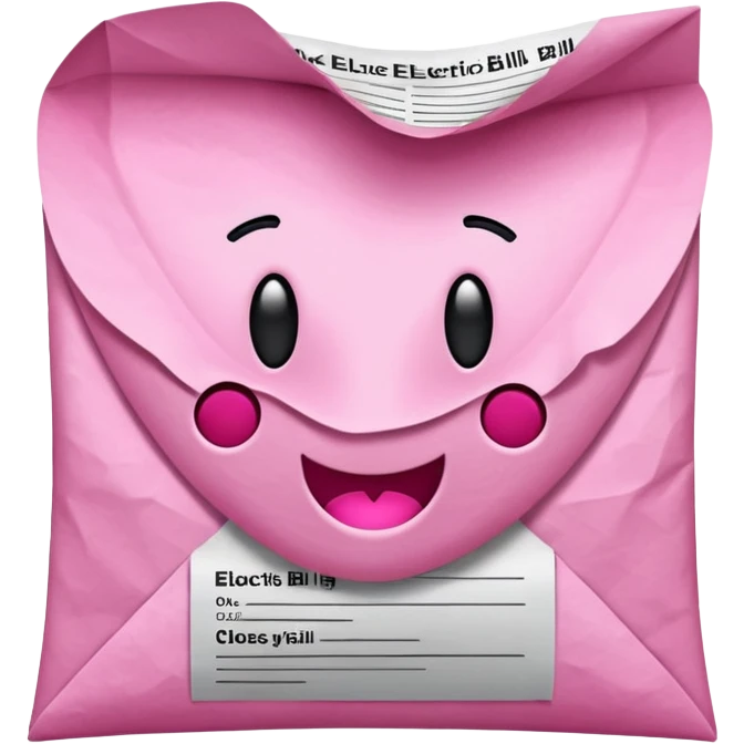 Pink Electric bill emoji