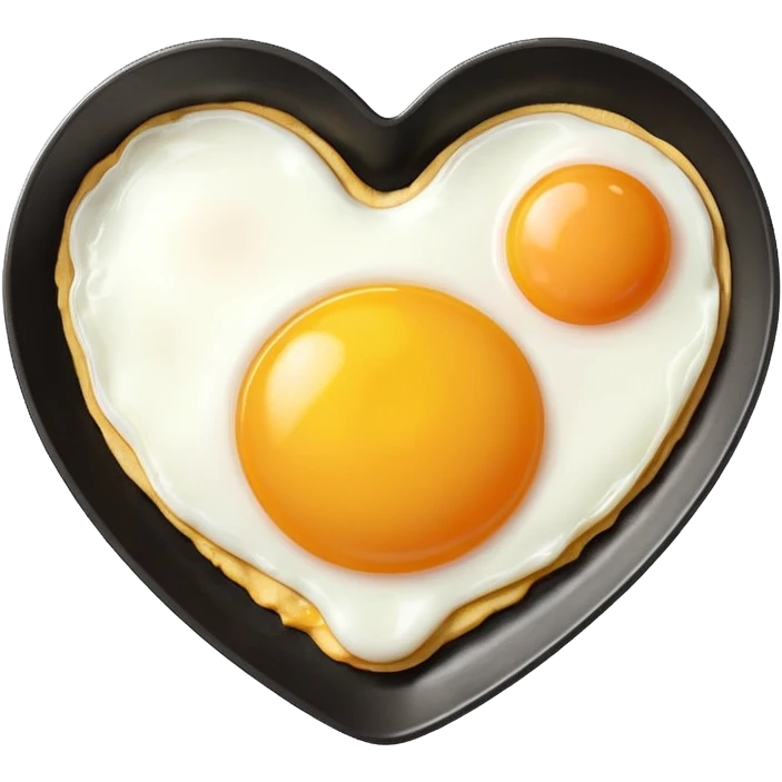 fried egg in the shape of a heart emoji