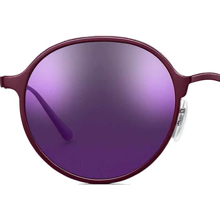 dark red  ray ban round metal sunglasses  with purple frame front view  emoji