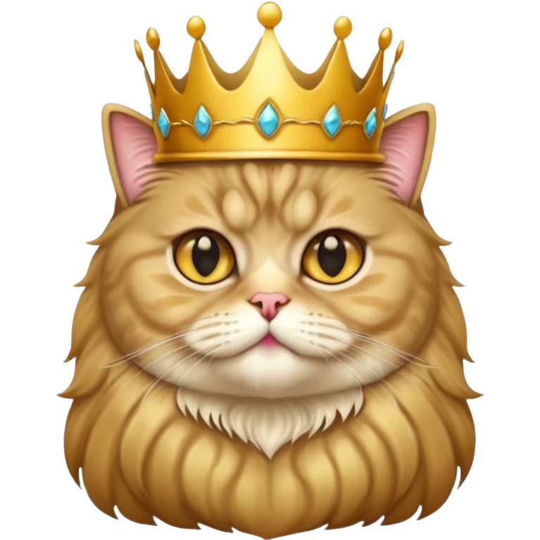 Persian cat tabby with crown king emoji