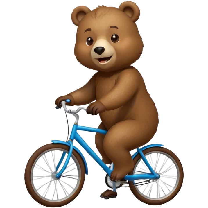 A bear on a bicycle. emoji
