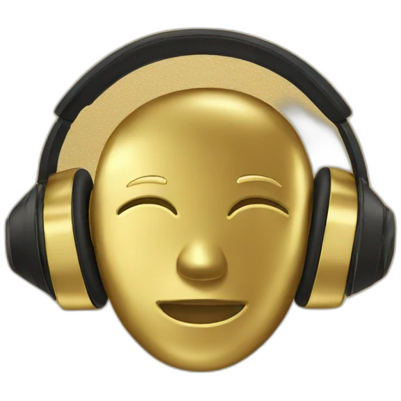 Solid gold headphones emoji