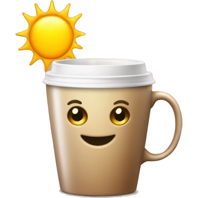 Good morning coffee cup sun emoji