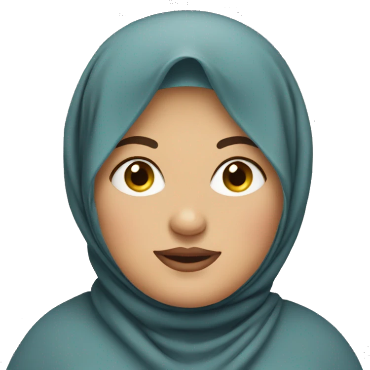 fat  woman with hijab emoji