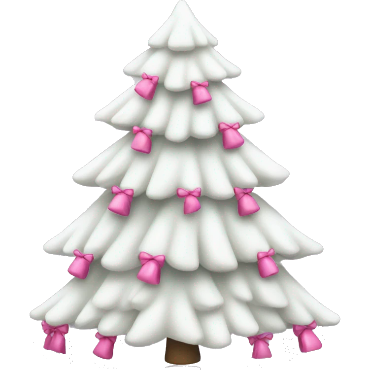 white christmas tree with pink bows  emoji