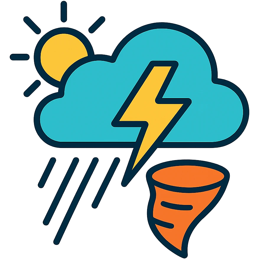 extreme weather with a tornado emoji