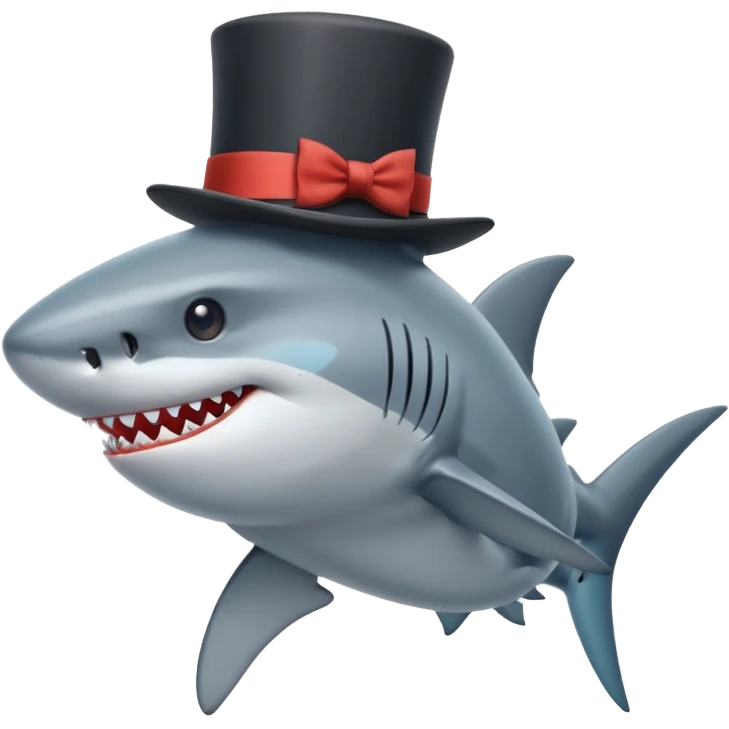 Shark with a top hat emoji