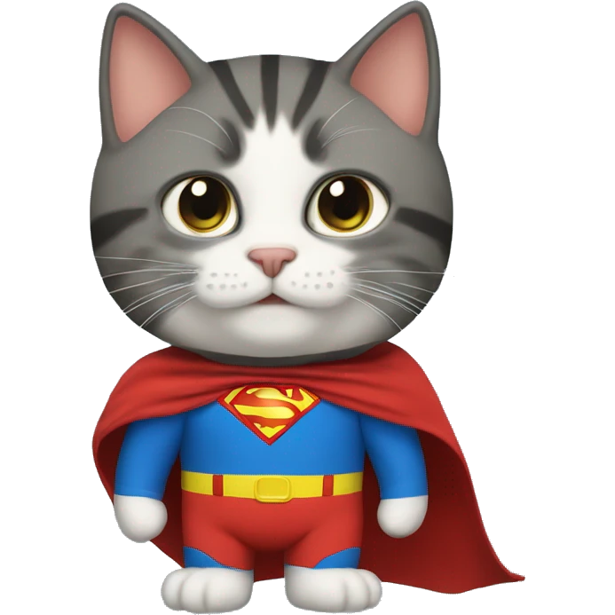 Real cat with super man suit  emoji