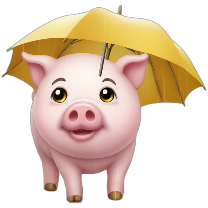 pig under rain cloud emoji