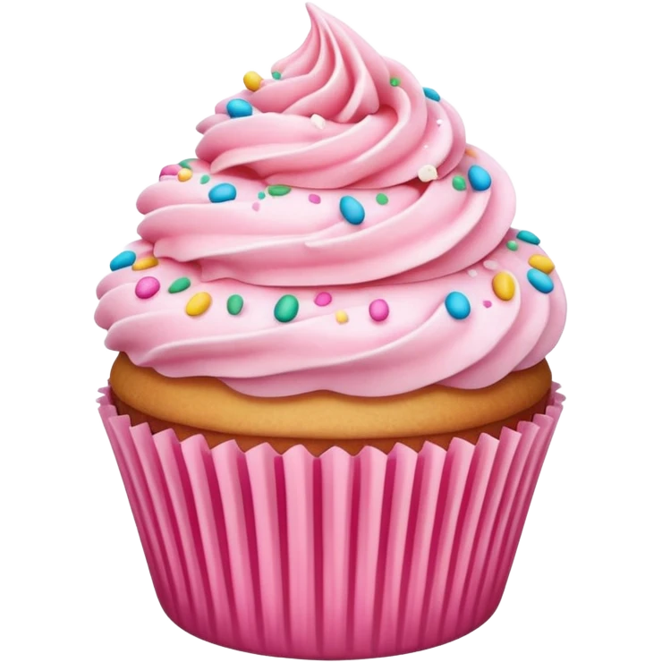 Cupcake with pink icing emoji