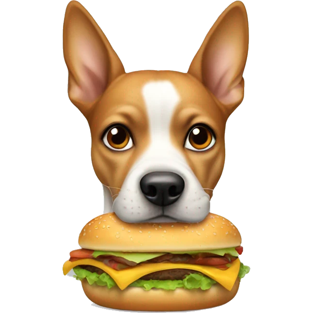 Dog eating hamburger  emoji