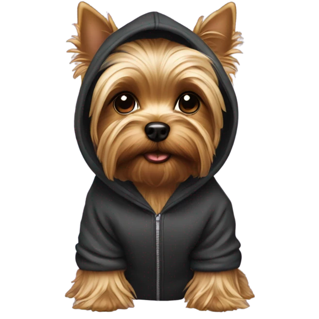 Yorkie with a hoodie emoji