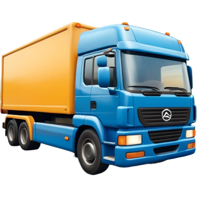 Lorry going too fast down a road emoji