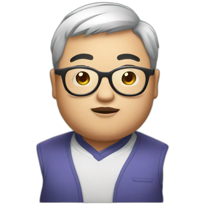 Chinese chubby guy with glasses emoji